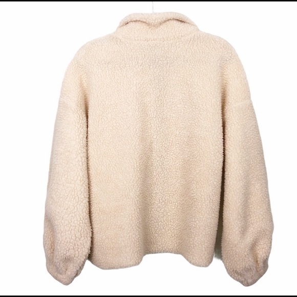 Shein- Teddy Leopard Faux Sherpa Button Up Jacket - Picture 7 of 15